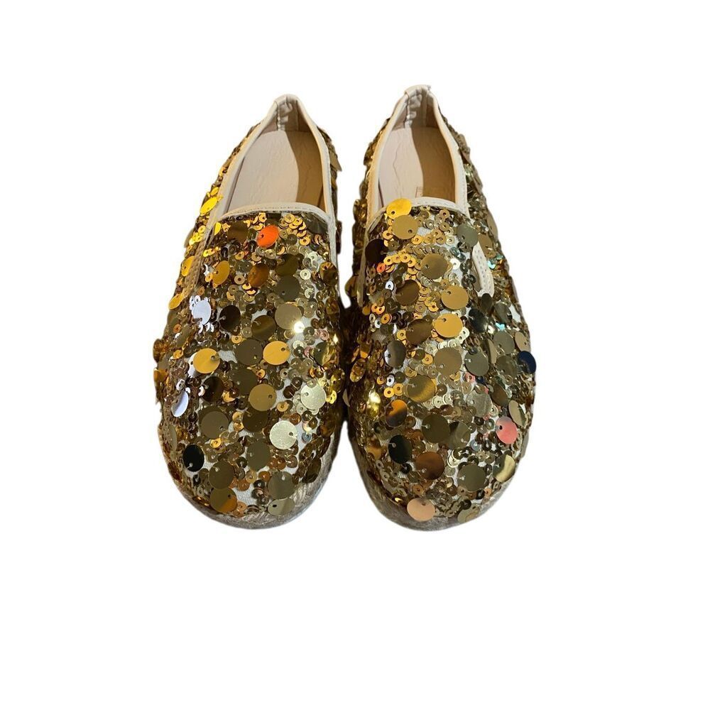 Women’s casual slip on gold sequin sick so anti-slip rope detail loafer 10